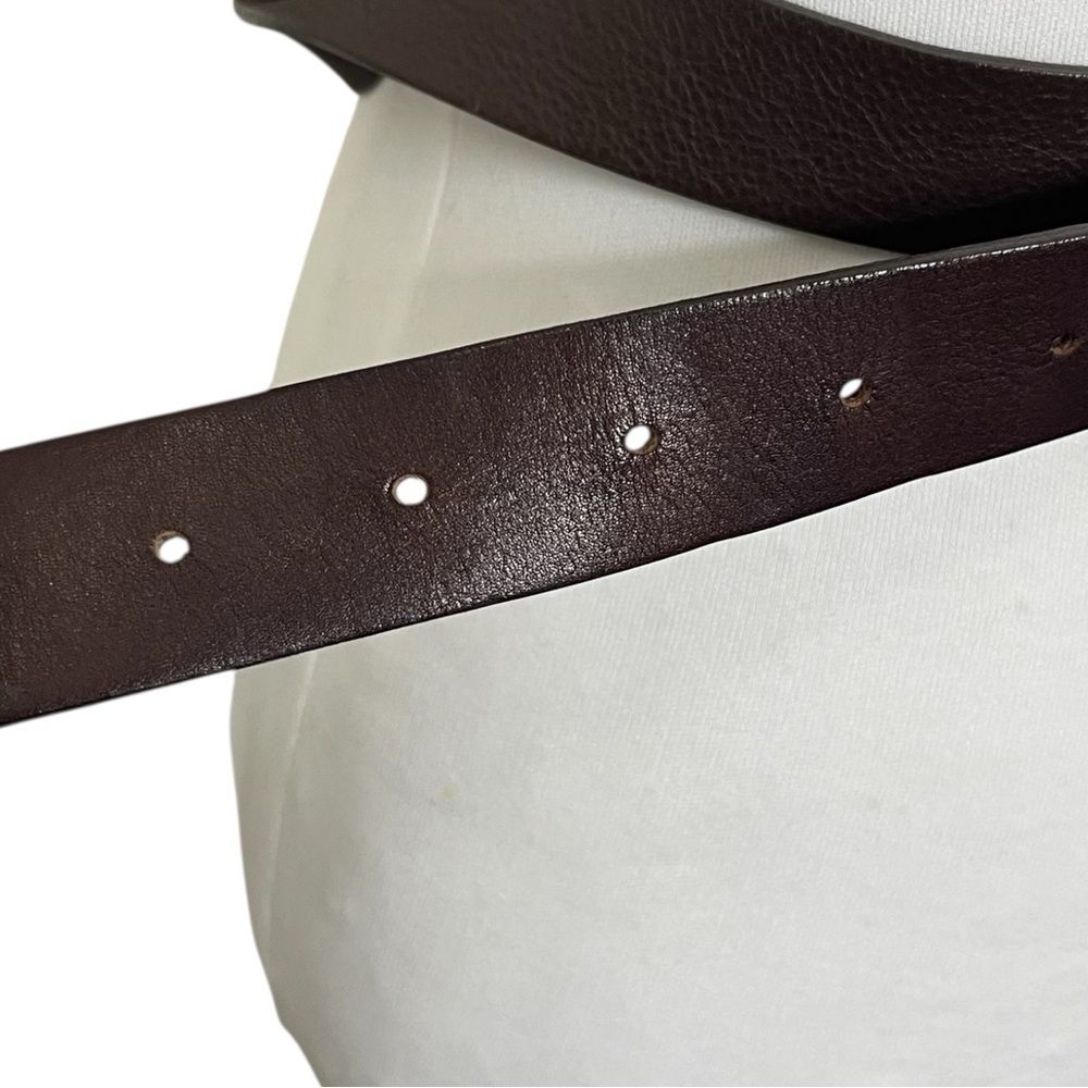 Lanvin Leather Belt Women's XS Brown Gold Tone Buckle Minimalist Classic France - Picture 3 of 15
